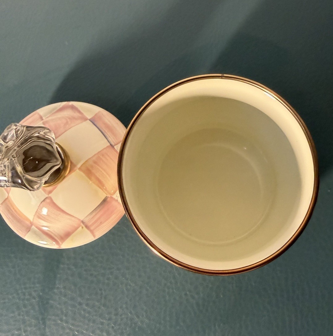 MacKenzie-Childs, Rosy Check, Lidded Sugar Bowl, New gallery