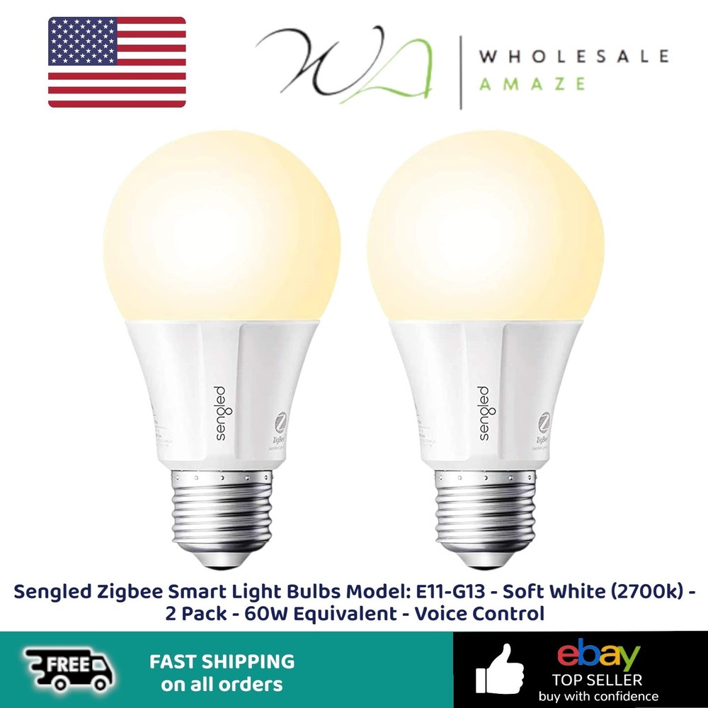 Sengled Zigbee Smart Light Bulbs Model: E11-G13 - Soft White (2700k) 2 Pack 60W