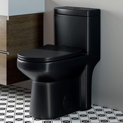 HOROW Small Compact One Piece Toilet with Soft Closing & UF Seat 12” Rough-In