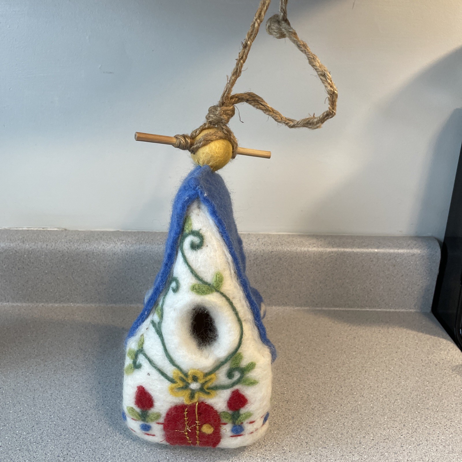 Felted Wool Birdhouse, "Wild Woolies", Functional for Use as Real Birdhouse gallery