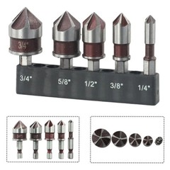 HSS Countersink Drill Bit 82° 5-Flute M35 Cobalt Metal Wood Chamfer Boring Set