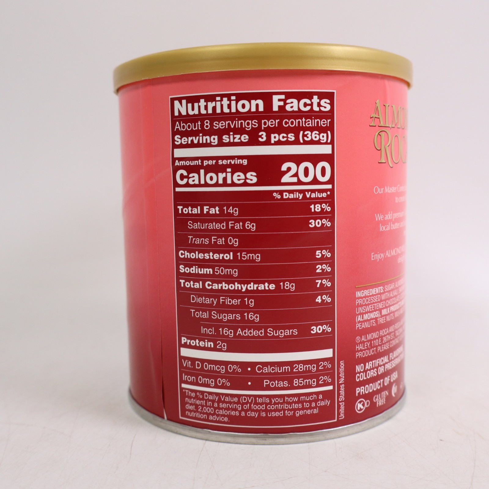 2 PACK Almond Roca 10oz Chocolate Candy Canister Buttercrunch Toffee BB 02/2027 gallery