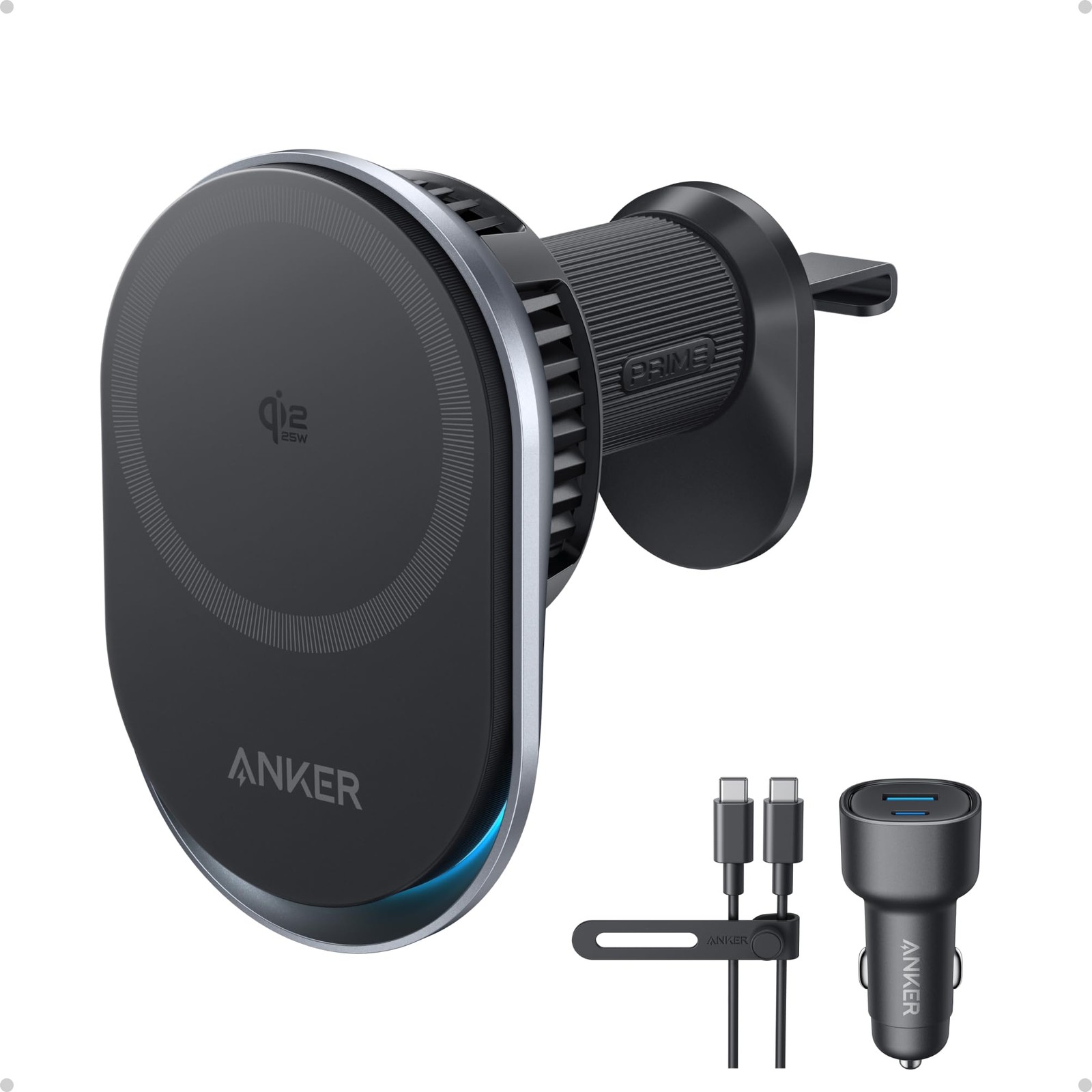 Anker Prime MagSafe Car Mount Charger, Qi2 25W Certified Wireless Car Charger wi gallery