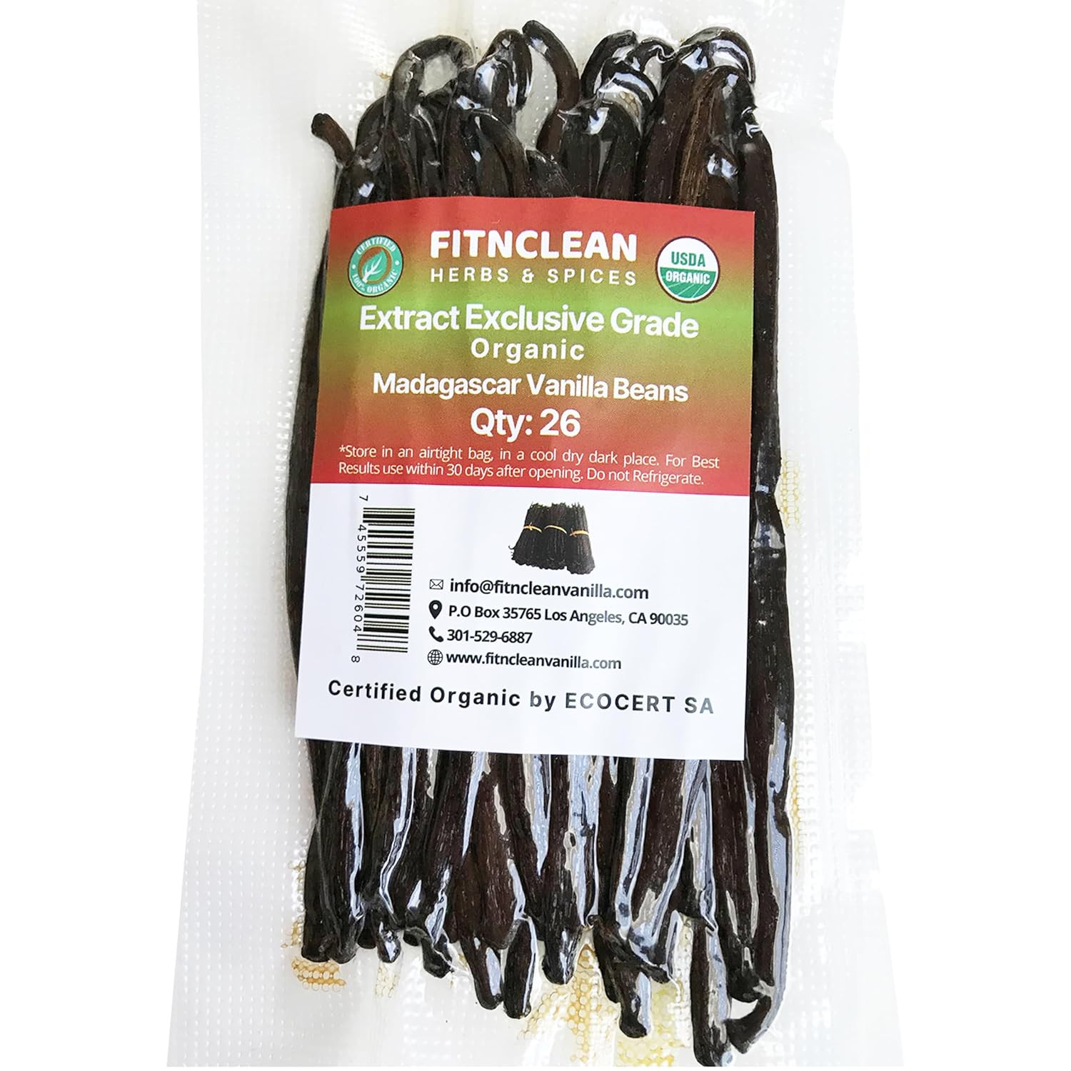 26 Organic Madagascar Vanilla Beans Extract Exclusive Grade B| 4.5" - 5.5" by FI gallery