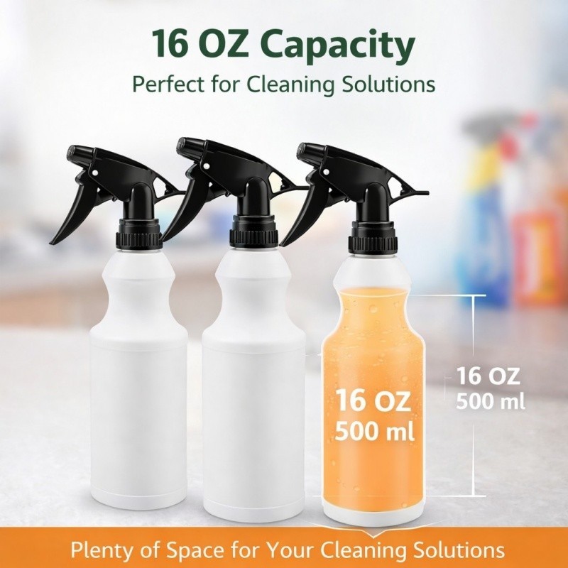 Plastic Trigger Spray Bottle 16 OZ Heavy Duty Chemical Resistant Sprayer gallery