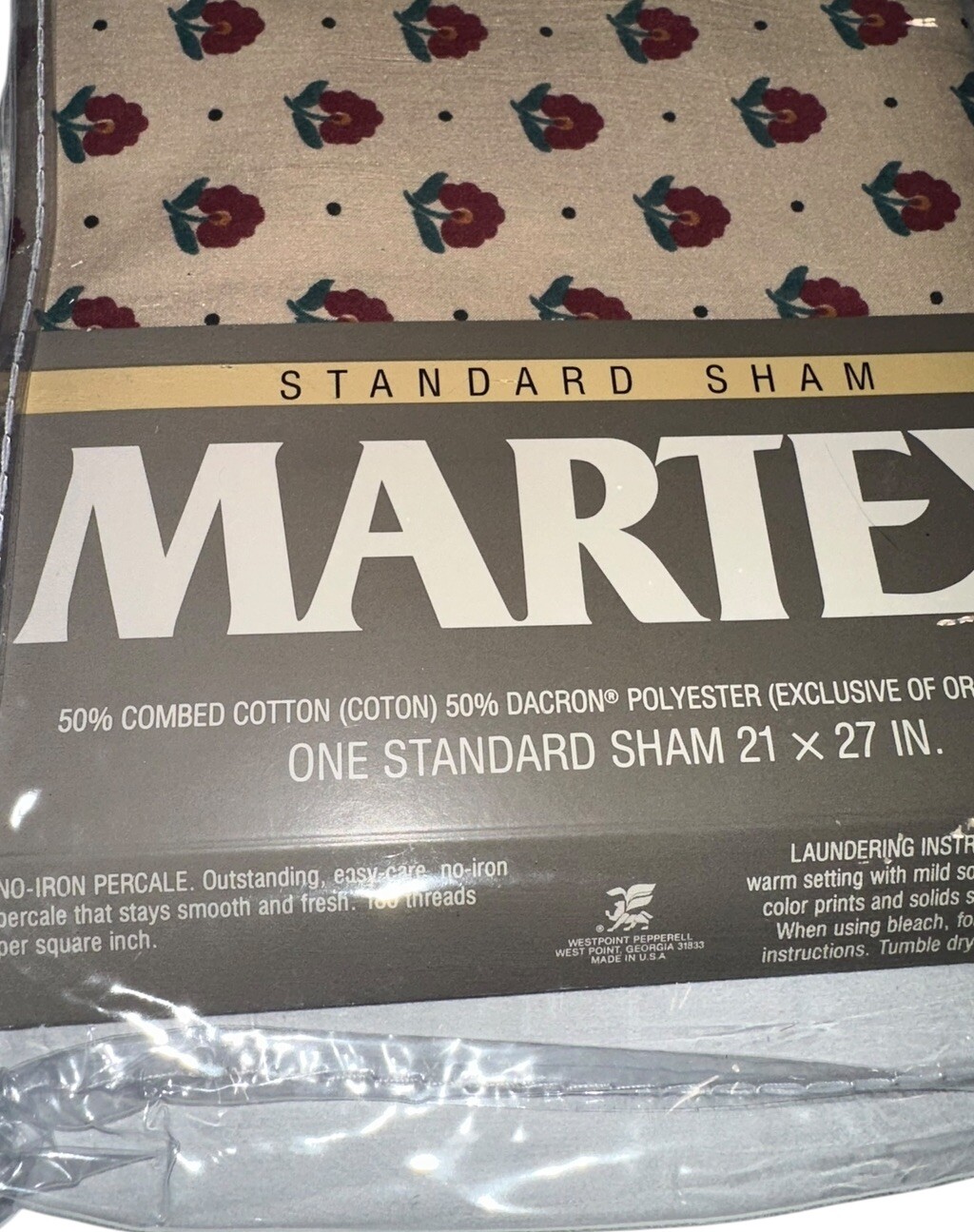 Martex Percale Standard Sham French Provincial Avignon Red Tan 21 X 27 gallery