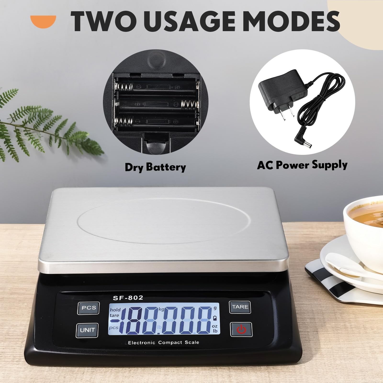 Large Digital Kitchen Scale 66LB 30kg Food Scale with Dough Scraper Stainless... gallery