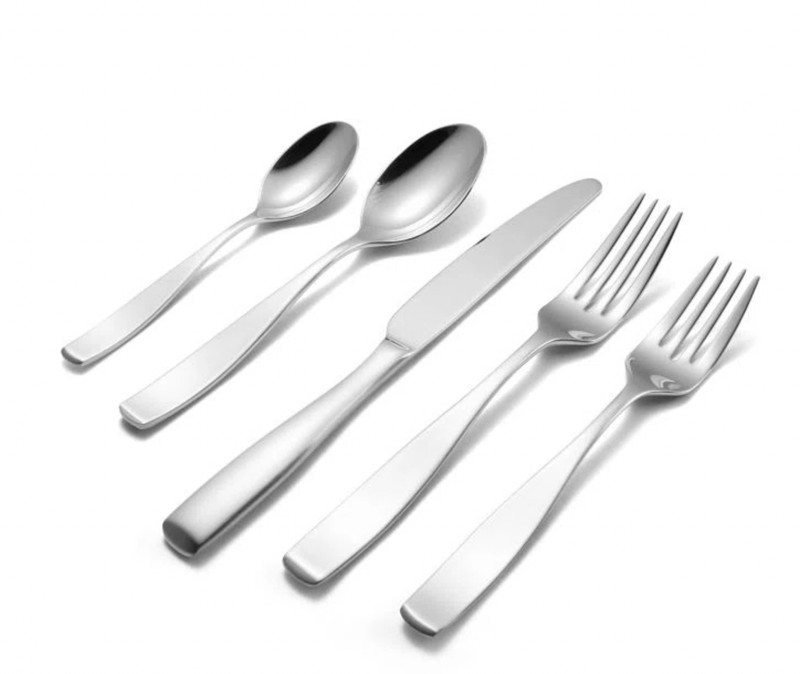 MIKASA SILVER SATIN LOFT 5-PC FLATWARE SET 18/10 MATTE STAINLESS STEEL NEW gallery