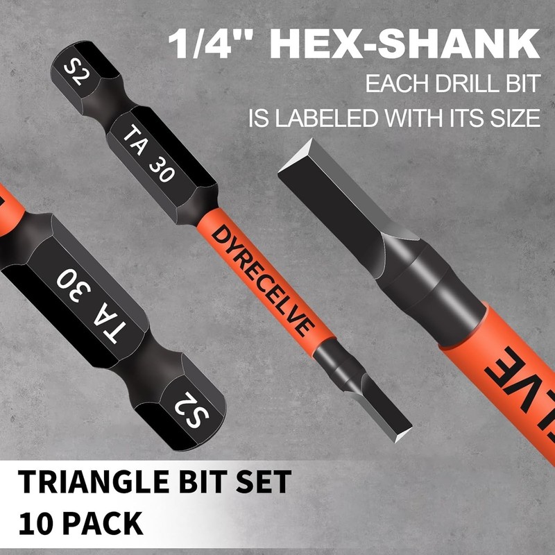 10-Pack Triangle Screwdriver Set - Premium S2 Steel Triangle Bit Set (2.56" Long gallery