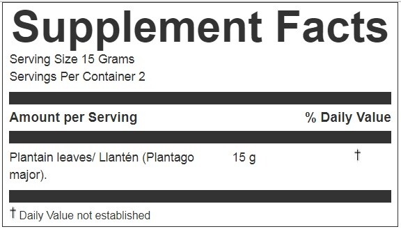 Hanan Peruvian Secrets Plantain (Llanten) Loose Herbal Tea |100% Natural Herb gallery