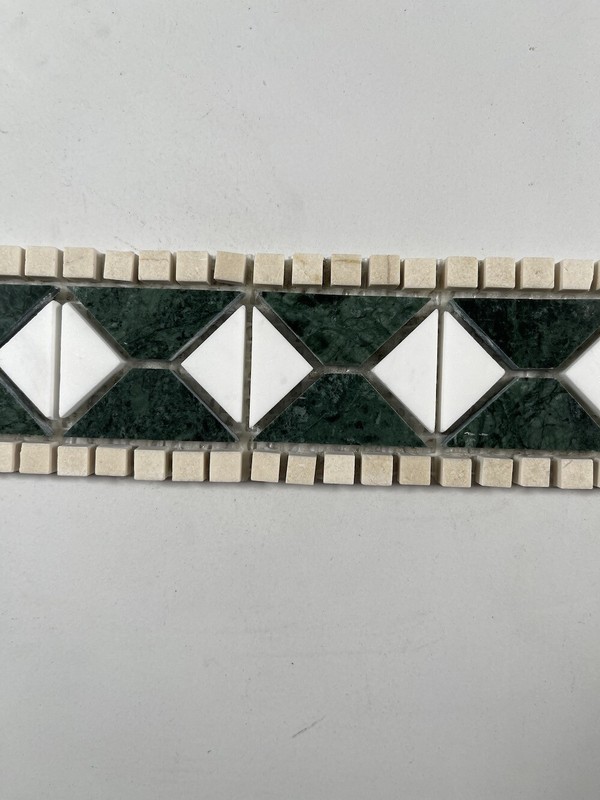 B0037P Marble Mosaic Border Listello Accent Tile Tahitian Green Polished gallery