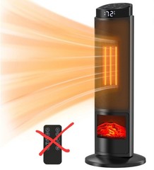 Tower Space Heater with Fireplace Effect – Oscillating Function, NO REMOTE