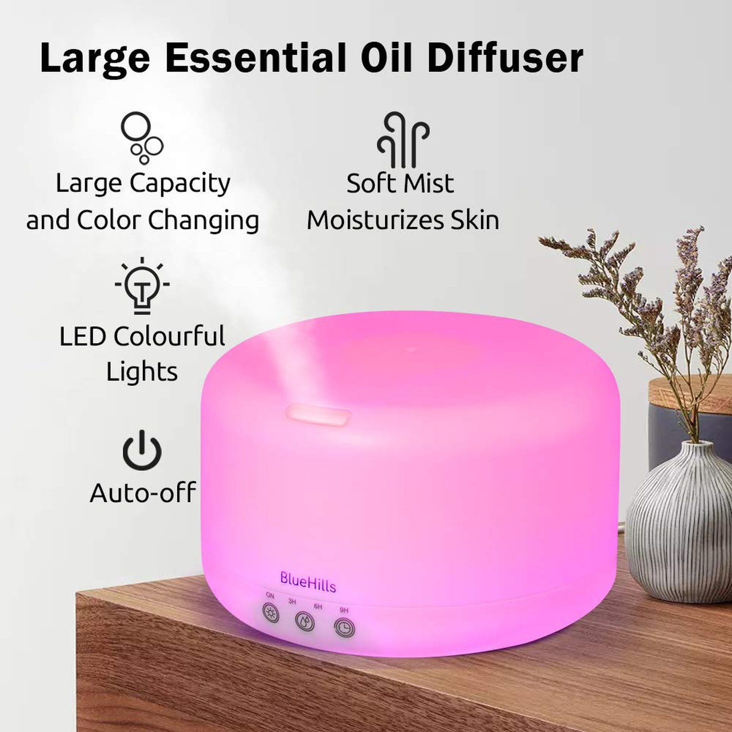 BlueHills Premium 1000 ML XL Essential Oil Diffuser Aromatherapy Humidifier w... gallery