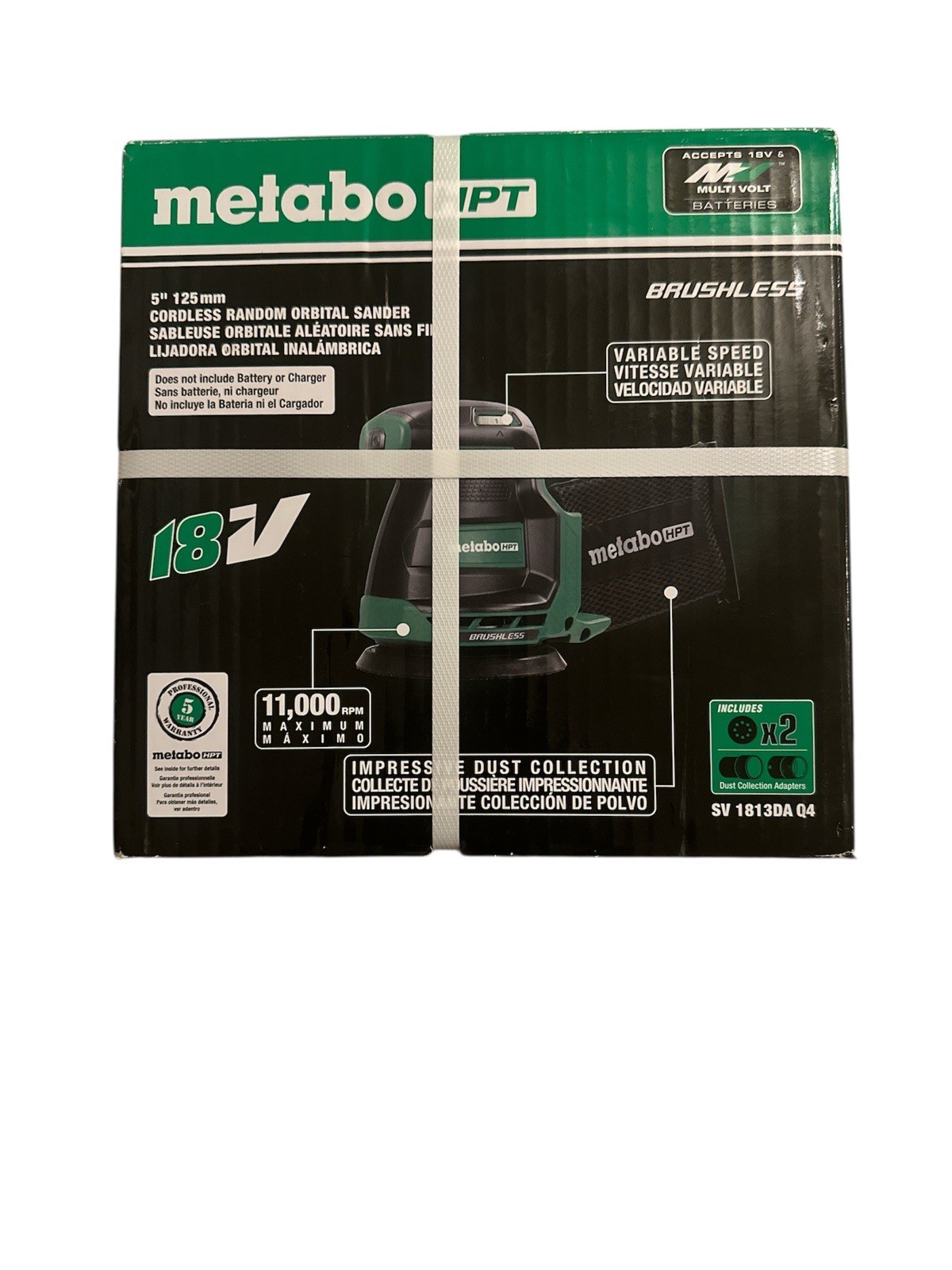Metabo HPT 5'' 125 mm Cordless Random Orbital Sander-18V Brushless -MultiVolt gallery