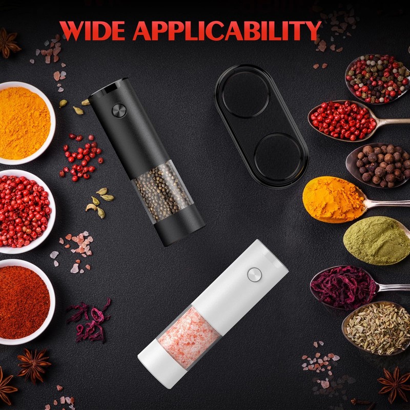 Grinder Salt Pepper Set Automatic LED Adjustable Coarseness Electric Kitchen gallery