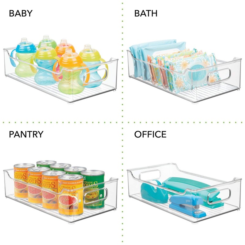 mDesign Wide Plastic Kitchen Storage Container Bins with Handles -Organization gallery