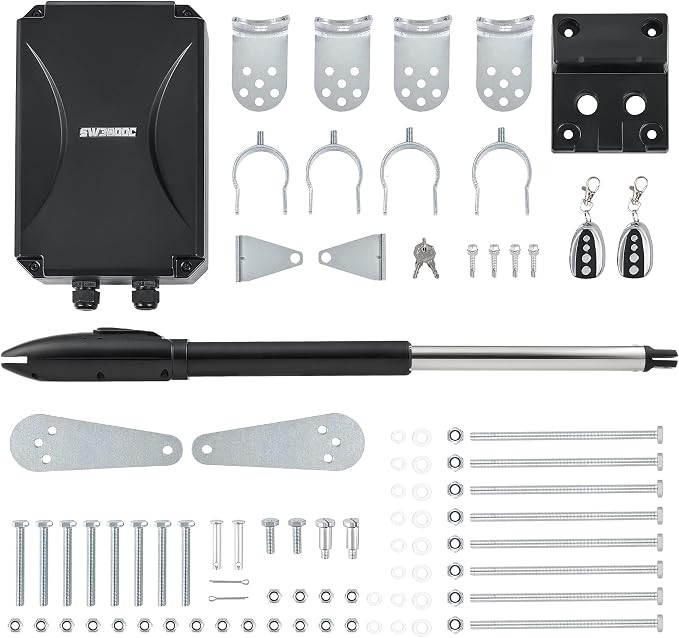Automatic Swing Gate Opener Kit 660 lb 18 ft with Remotes & Keys