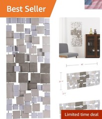 Contemporary 3D Geometric Wall Sculpture in Silver – Unique 47″ x 2.25″ Design