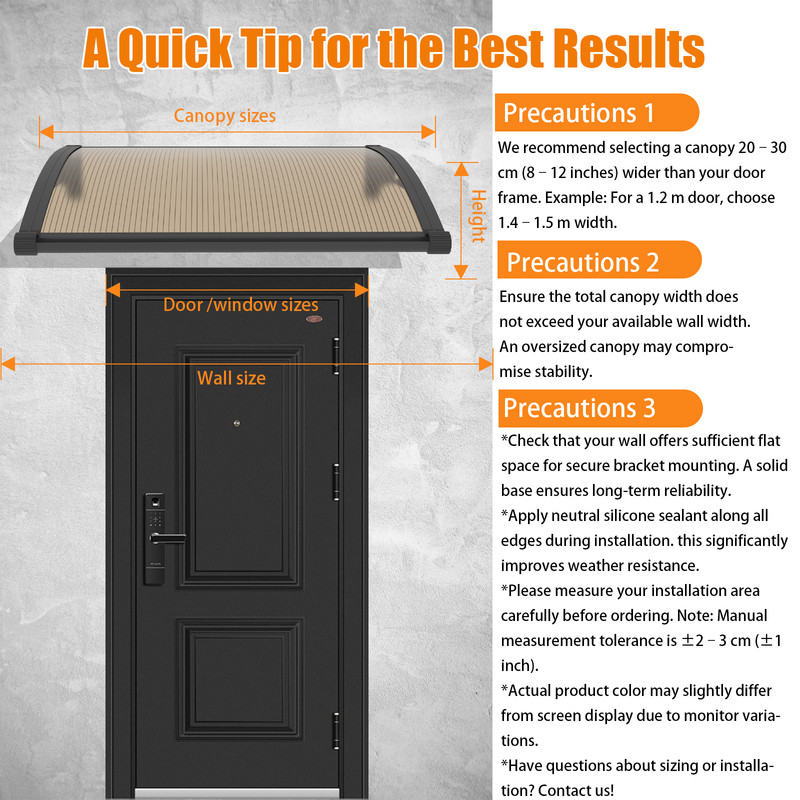 Window Awning Front Door Eaves Canopy Seamless One-piece Cover w/ Large Gutter gallery