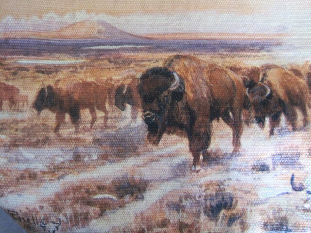 DIGATALLY PRINTED Poly/cotton Canvas OPEN RANGE BUFFALO G RUSSELL Placemats - 2 gallery