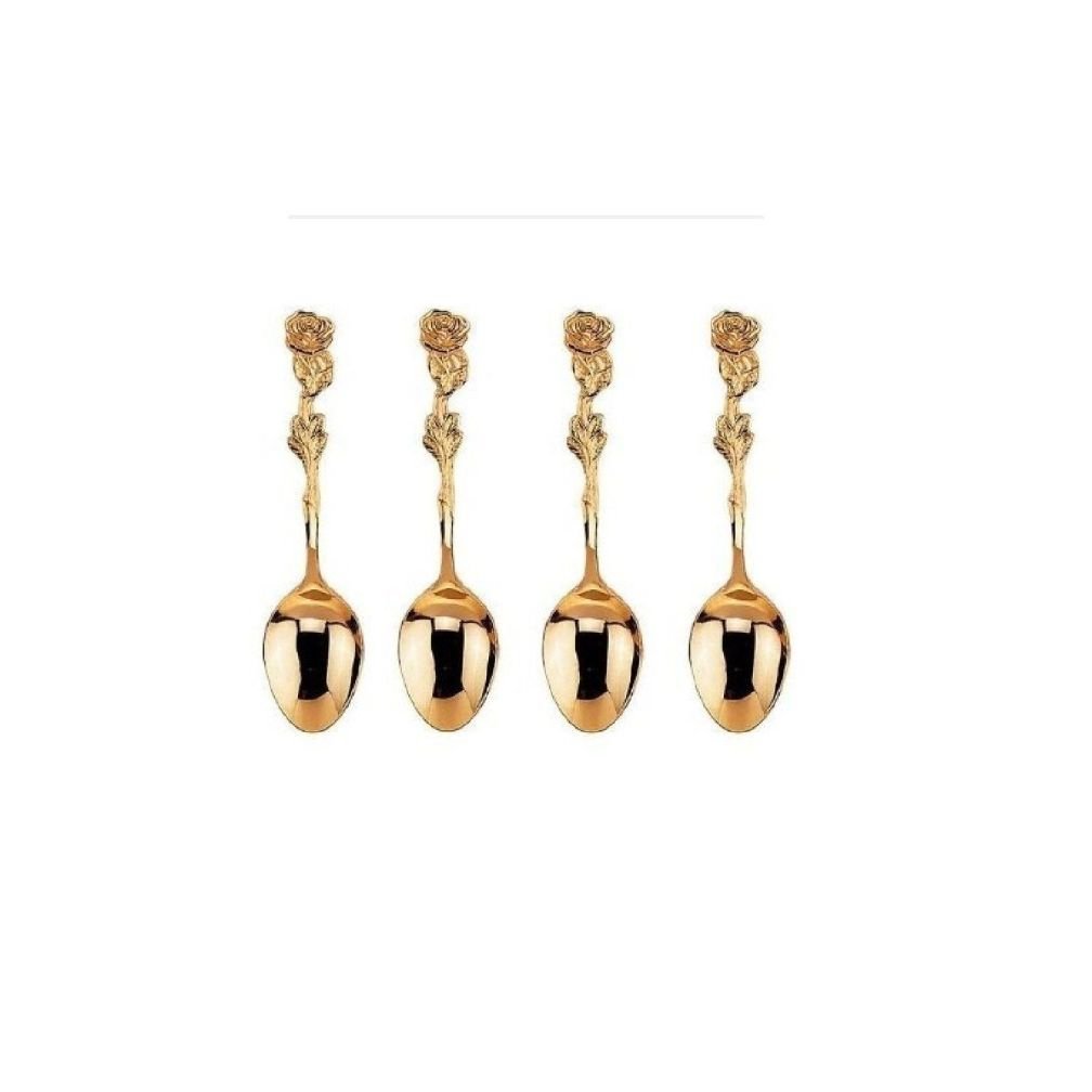 HIC Gold Plated Rose Demi Spoon - Set of 4 gallery