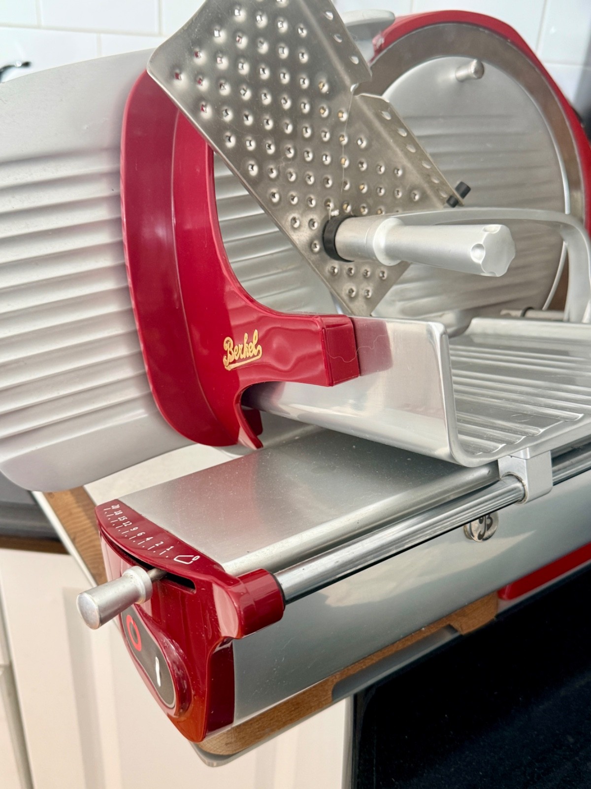 BERKEL electric Meat SLICER in red, MADE IN ITALY w/ Berkel Board tray gallery