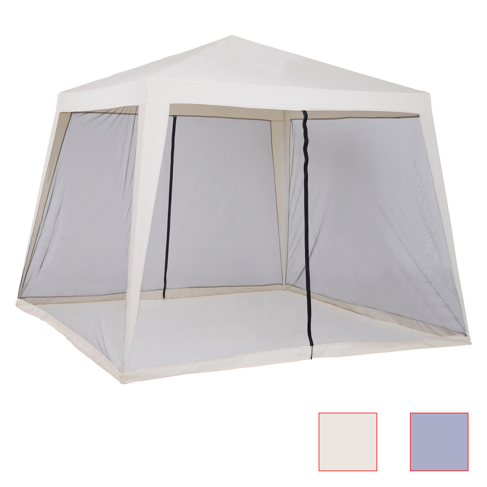10' x 10' Folding Slant Leg Screened Sun Shelter Canopy Tent with Mesh Sidewalls gallery