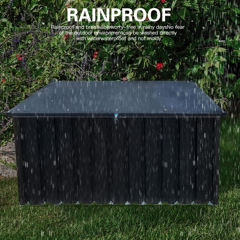 115/180/230/320 Gallon Deck Box Storage Outdoor Garden Metal UV Resistant Box gallery