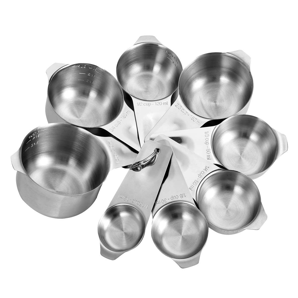 Stainless Steel Measuring Cups Set 8 Pieceincludes 1/16 Cup1/8 Cup1/4 Cup1/3 Cup gallery