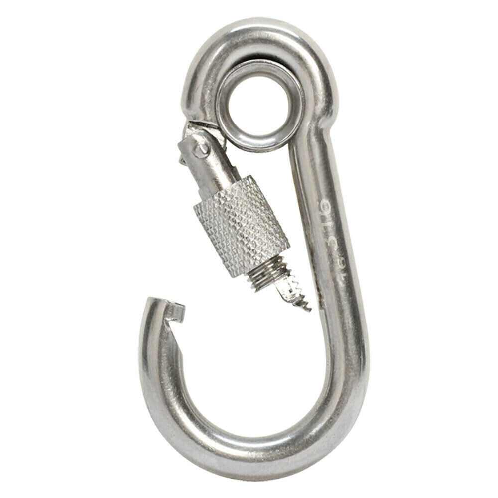 Marine Spring Snap Hook w/ Eyelet & Screw 400 LB Cap 1/4" Stainless Steel 316 gallery