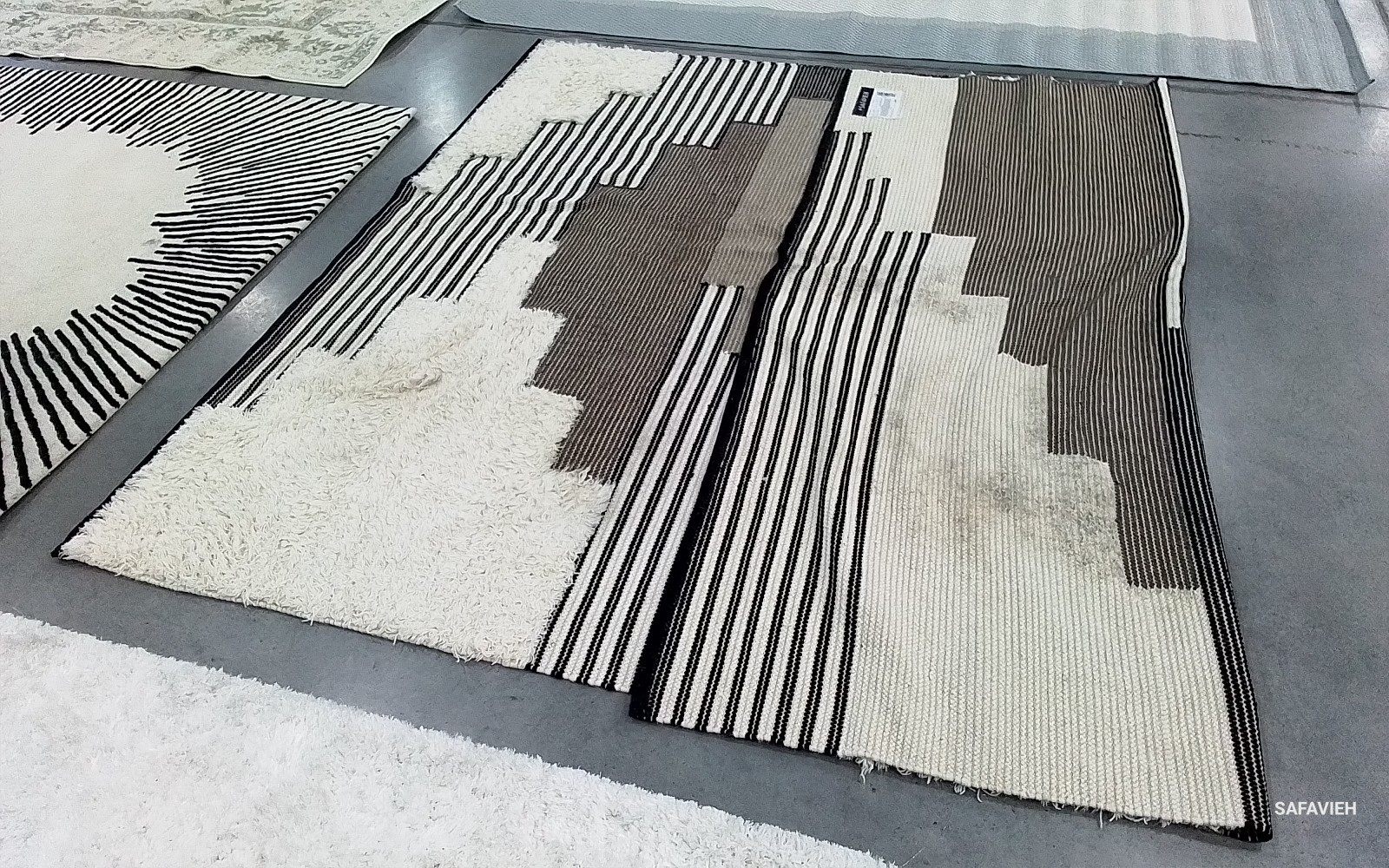 BLACK / IVORY 8'-0" x 10'-0" Stained Rug, Reduced Price 1172775228 KNY278Z-8 gallery