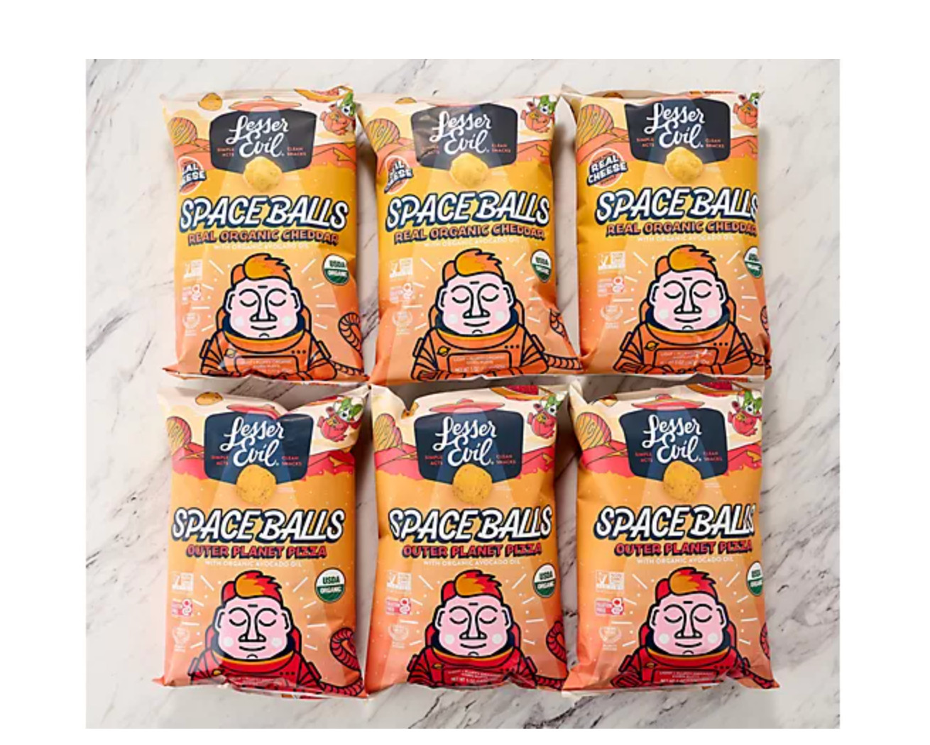 Lesser Evil (6) Bags Space Balls Organic Corn Puffs gallery