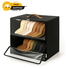 2 Pack Front-Opening Hat Organizer for Baseball Caps, Stackable Rigid Hat Storag