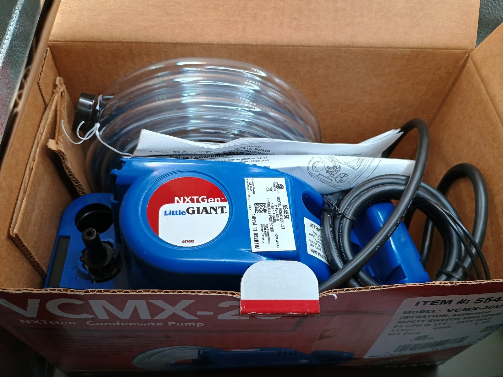 LITTLE GIANT 554550 VCMX-20ULST Condensate Removal Pump Brand New In Open Box gallery
