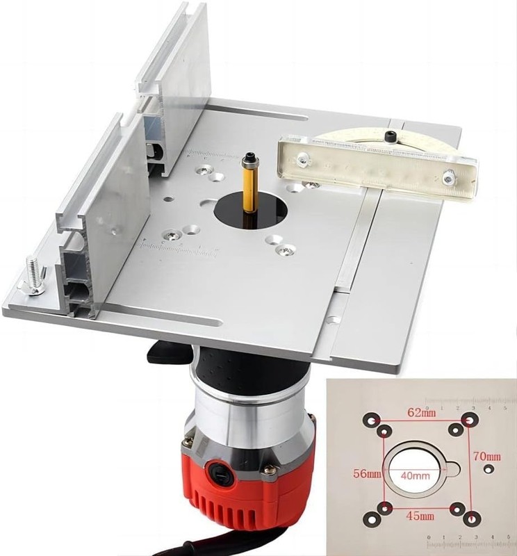 Aluminium Router Table Insert Plate Woodworking Benches Router Flip Plate Silver gallery