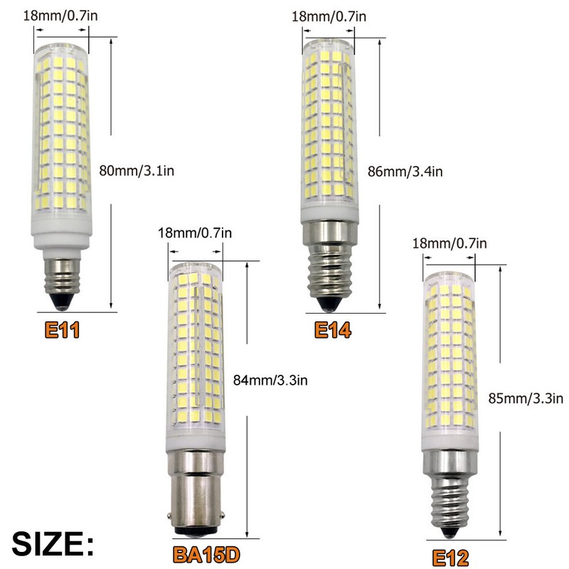 Dimmable BA15D E11 E12 E14 LED Corn Bulb Mini 136 LED Ceramics Light 15W Lamp US gallery