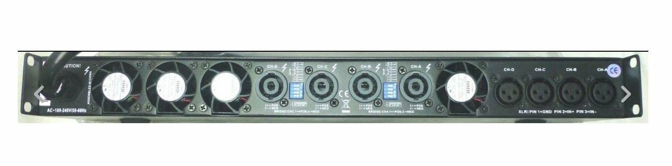 CVR D-2004 Series Professional Power Amplifier 1 Space 2000 Watts x4 at 8Ω BLACK gallery