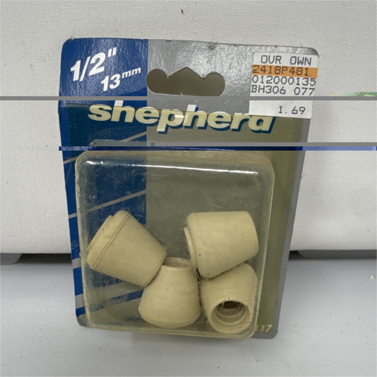 Shepherd Hardware Beige Rubber Chair/Table Leg Tips 1/2" Non-Skid 4-Pack gallery