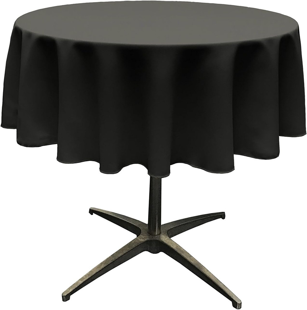 Polyester Poplin Washable round Tablecloth, Stain and Wrinkle Resistant Table Co