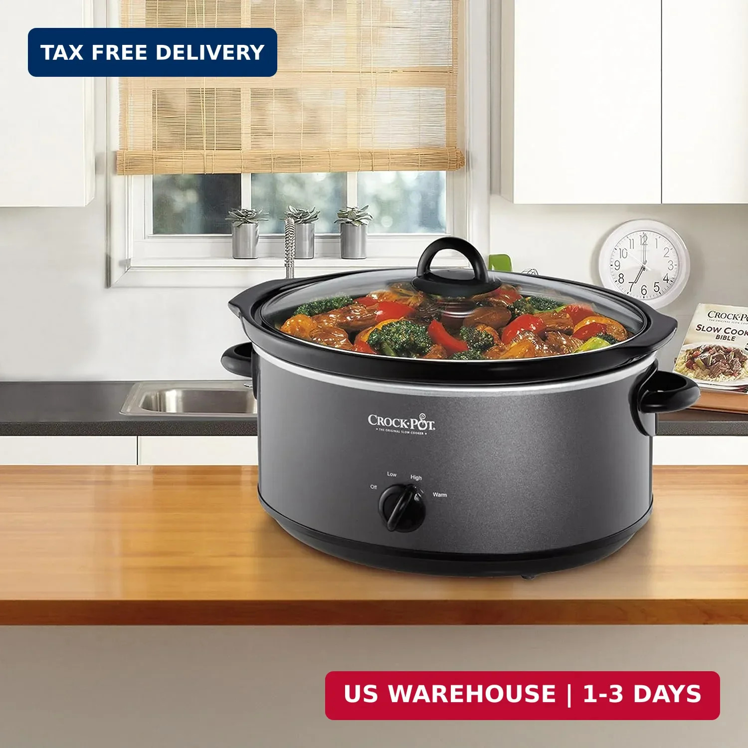 Crock-Pot 7-Quart Manual Slow Cooker, Family Size Serves 8+ People & Fits 6-lb R gallery