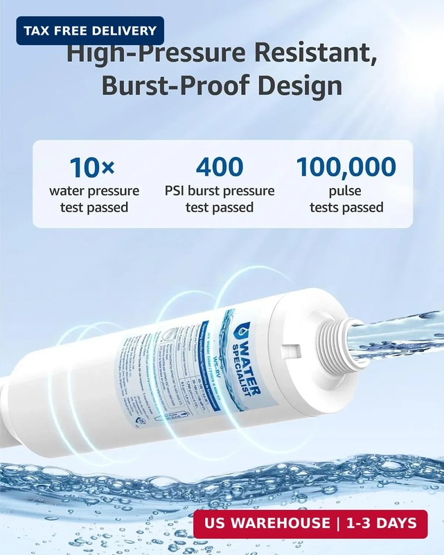 Waterspecialist RV Inline Water Filter, NSF Certified, Reduces Chlorine, Bad Tas gallery
