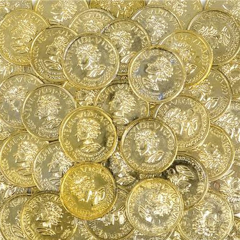 3600 PLASTIC GOLD COINS PIRATE TREASURE CHEST PLAY MONEY BIRTHDAY PARTY FAVORS gallery