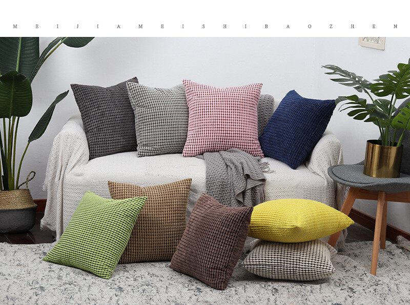 Soft Corduroy Solid Cushion Cover Throw Pillow Cases Home Sofa Bed Decor US gallery