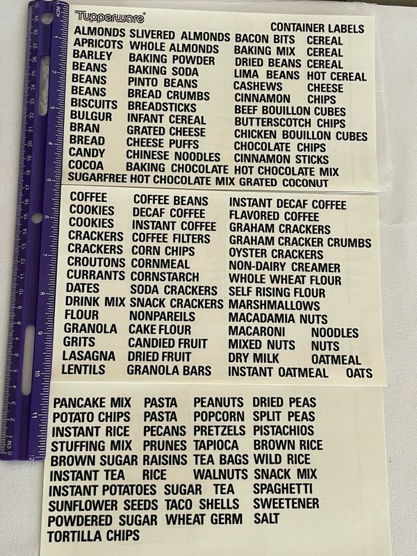 NEW Tupperware Modular Container Spice Food & From the Kitchen of Label/Stickers gallery