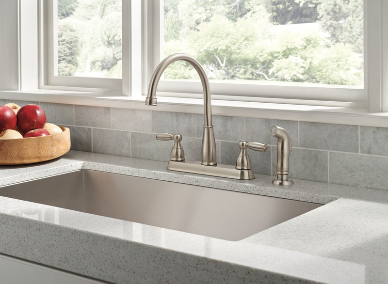 Delta Foundations Kitchen Faucet with Spray in Stainless-Certified Refurbished gallery