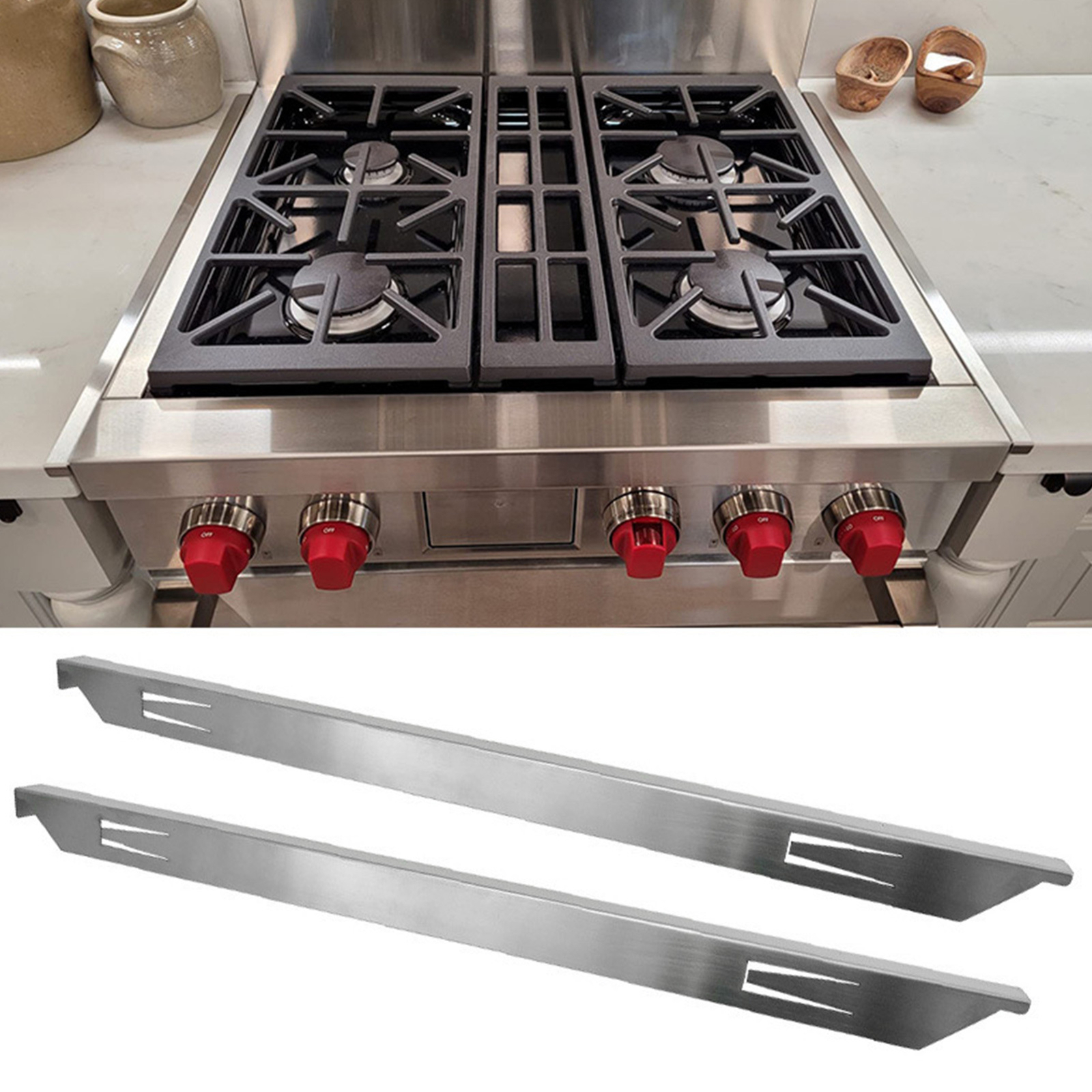 2PCS Kitchen Stove Counter Gap Cover Spill Seal Filler Stainless Steel 23/25 in gallery