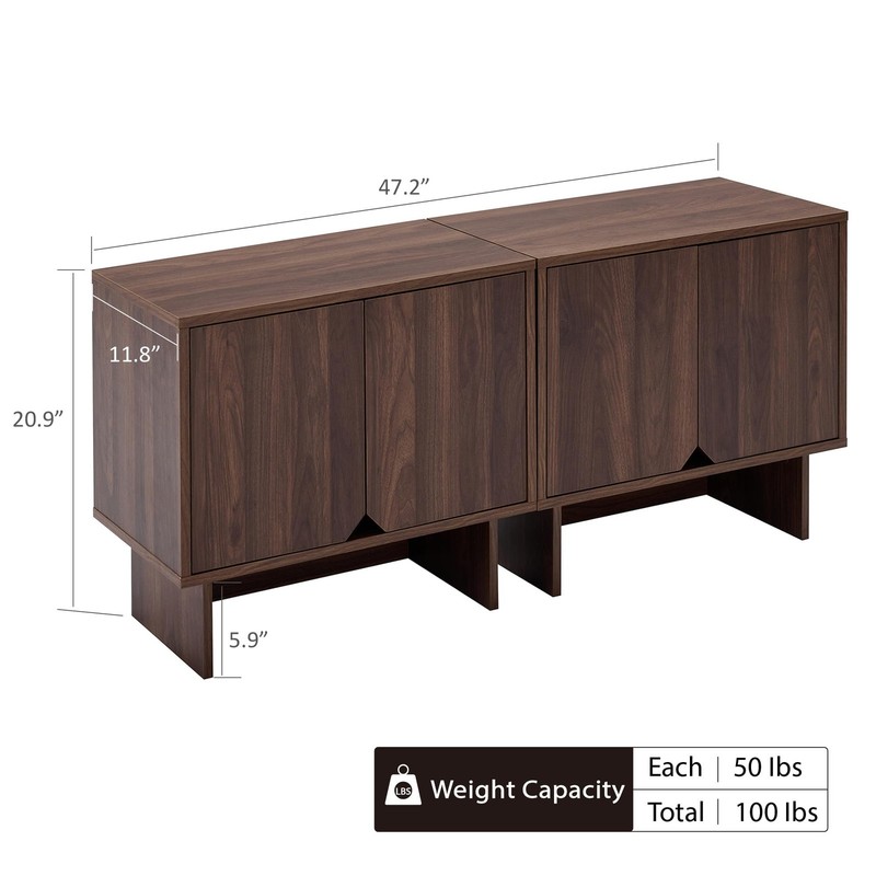 Modular Buffet Cabinet with Storage, Sideboard Credenza with Adjustable Shelv... gallery