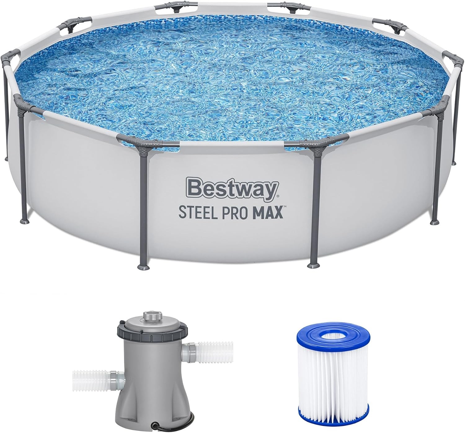 Steel Pro MAX 10' x 30" Above Ground Pool,Metal Frame Outdoor Swimming Pool Set gallery
