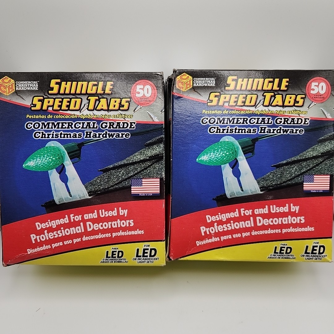 100 Adams Commercial Grade Speed Shingle Tabs for Christmas Lights - Made in USA gallery
