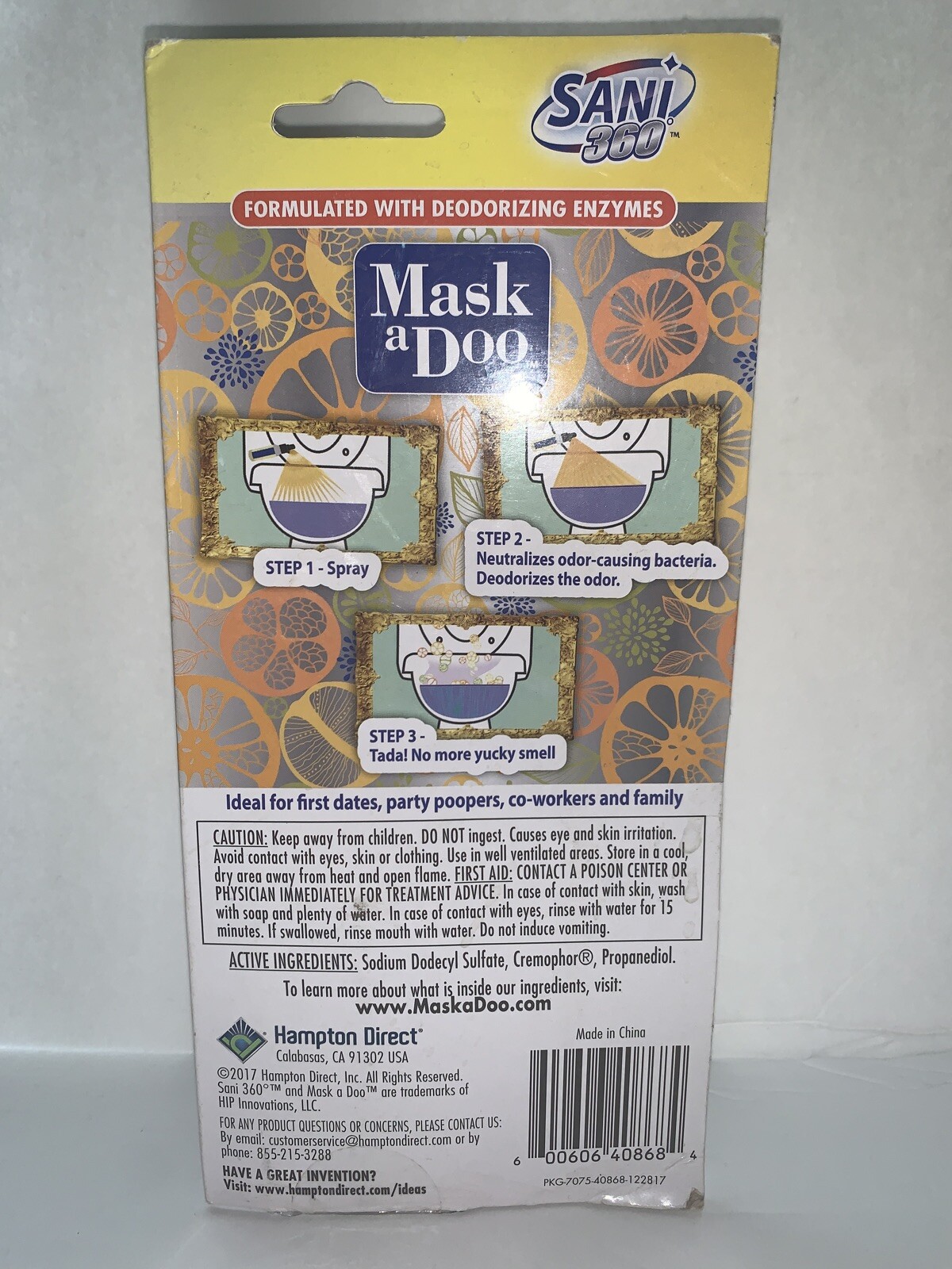 Sani-360 Mask A Doo Toilet Deodorizer Spray Citrus Peppermint-FREE SHIPPING! gallery